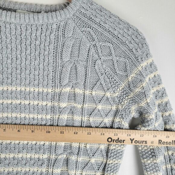 Vineyard Vines Womens Size XS Sweater Cable Knit Pullover Gray Ivory Striped EUC - Picture 3 of 9